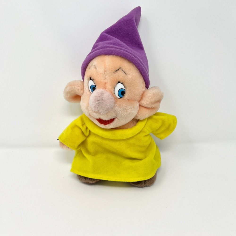 Vtg Disneyland Walt Disney World Snow White Seven Dwarfs Dopey Plush‎ 8"